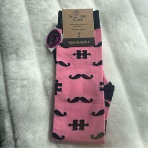 #Pinksocks Knee High Mustache Puzzle Women’s Socks